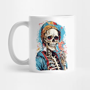 Skeleton Smoking a ciggy Mug